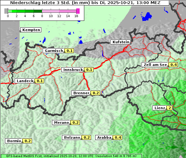 Niederschlag, 21. 10. 2025