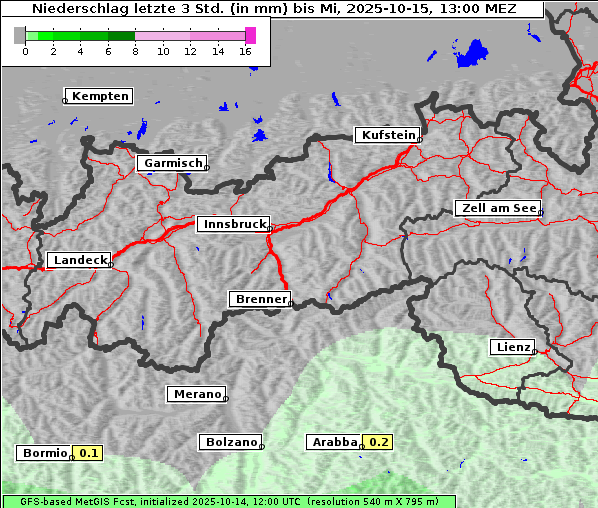 Niederschlag, 15. 10. 2025