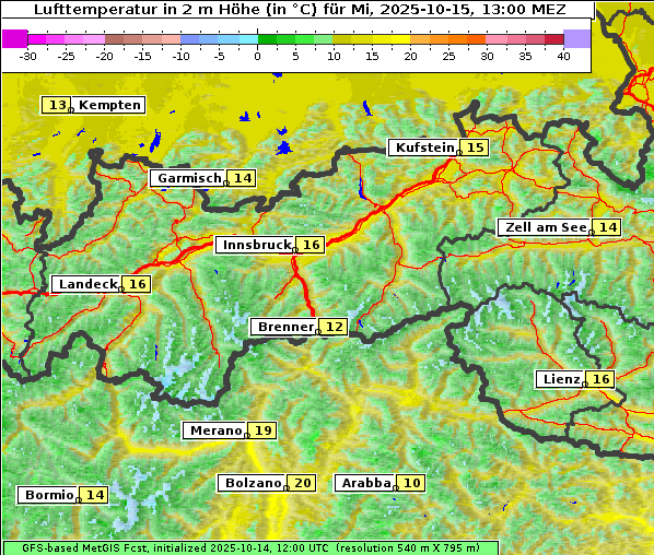 Temperatur, 15. 10. 2025