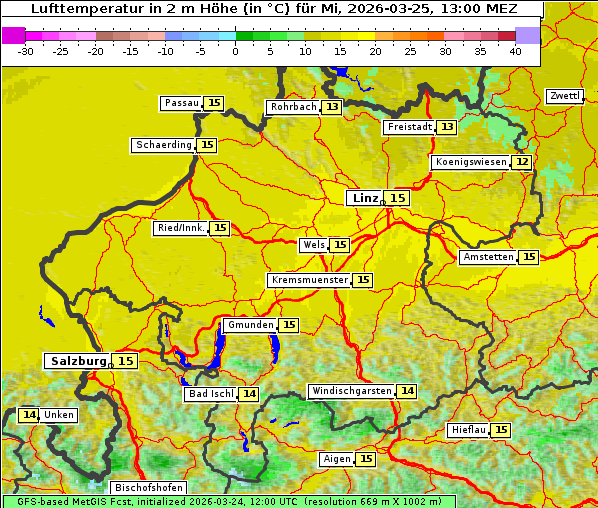Temperatur, 25. 3. 2026