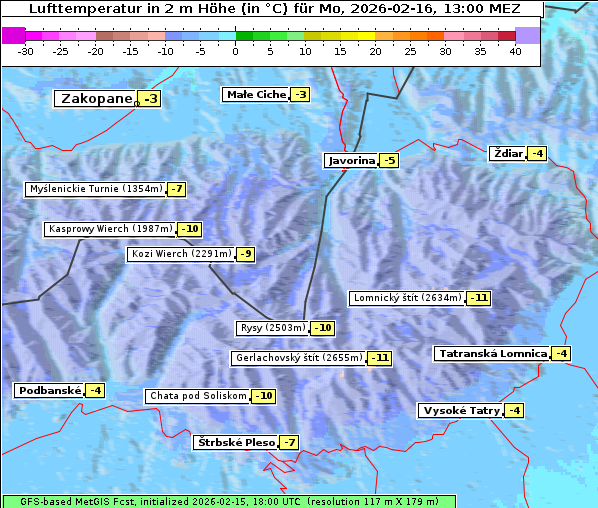 Temperatur, 16. 2. 2026