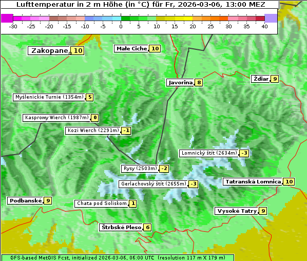 Temperatur, 6. 3. 2026
