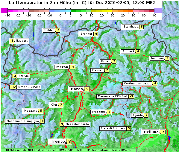 Temperatur, 5. 2. 2026