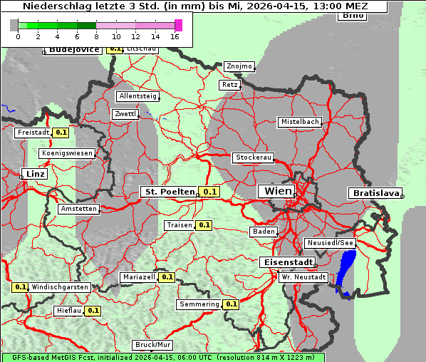 Niederschlag, 15. 4. 2026