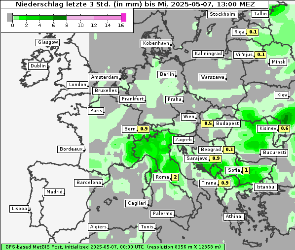 Niederschlag, 7. 5. 2025