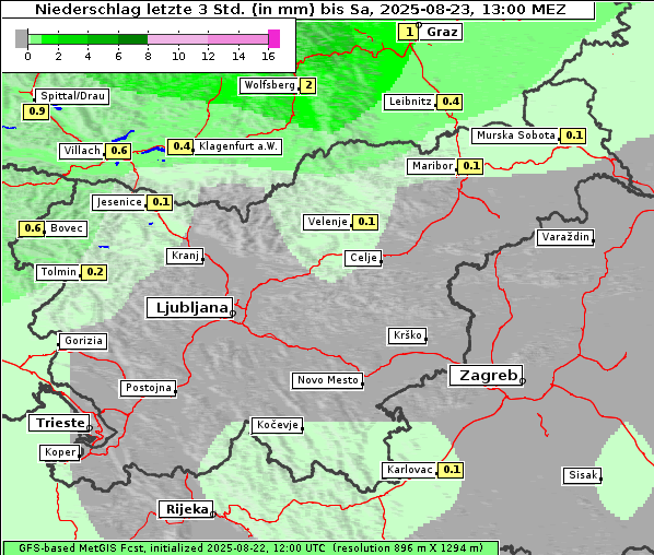 Niederschlag, 23. 8. 2025