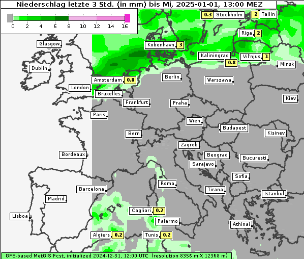 Niederschlag, 1. 1. 2025