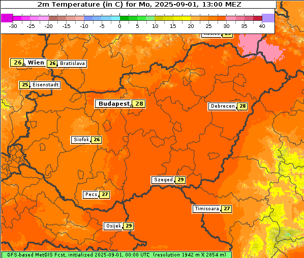 Temperatur, 1. 9. 2025
