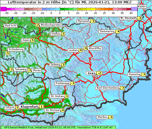Temperatur, 21. 1. 2026