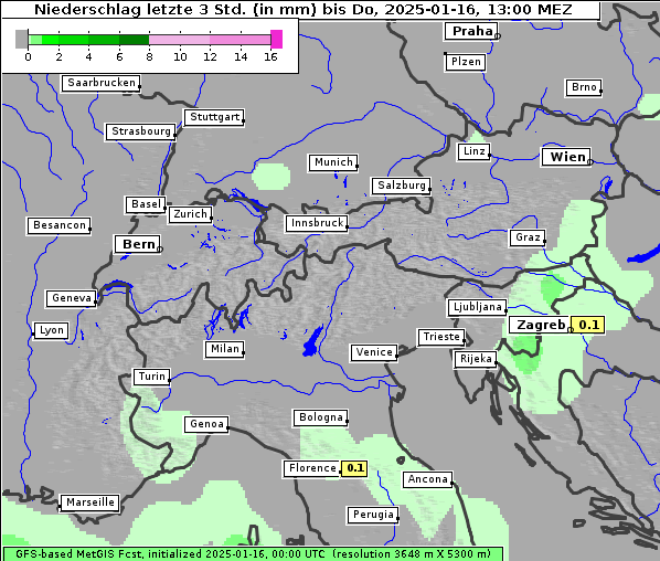 Niederschlag, 16. 1. 2025