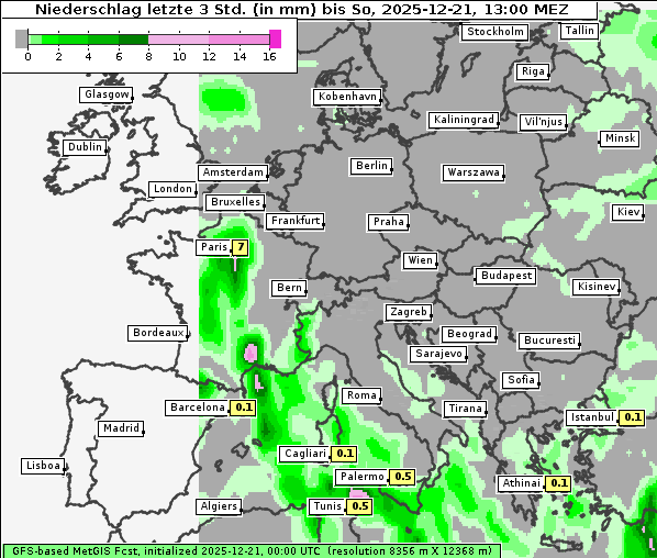 Niederschlag, 21. 12. 2025