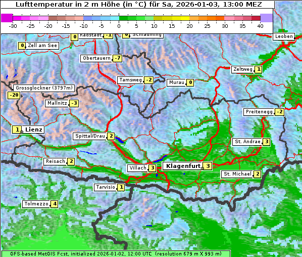 Temperatur, 3. 1. 2026