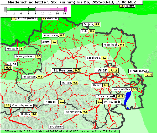 Niederschlag, 13. 3. 2025