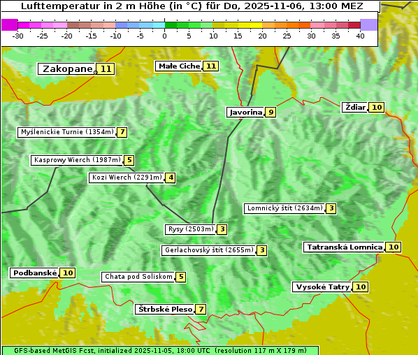 Temperatur, 6. 11. 2025