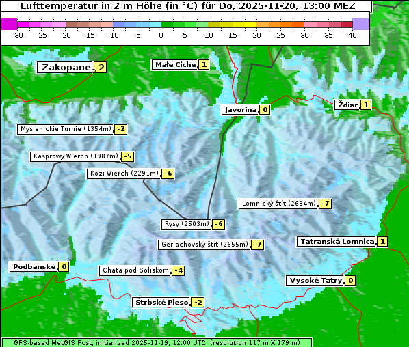 Temperatur, 20. 11. 2025