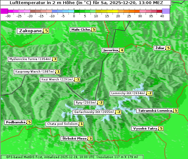 Temperatur, 20. 12. 2025