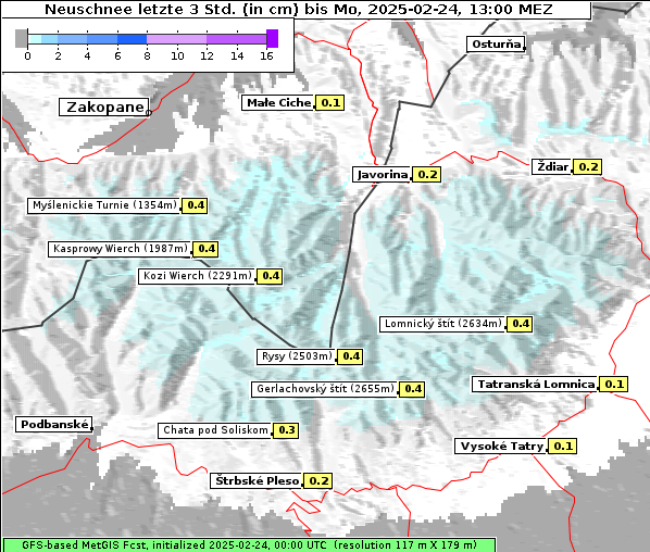 Neuschnee, 24. 2. 2025