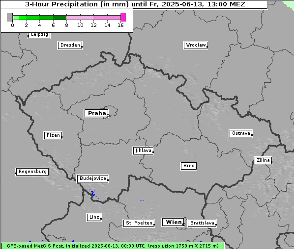 Niederschlag, 13. 6. 2025
