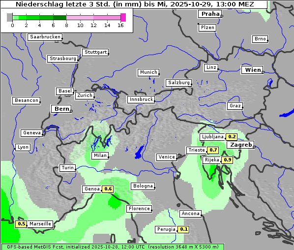 Niederschlag, 29. 10. 2025