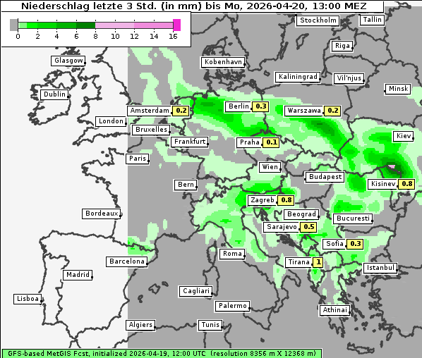 Niederschlag, 20. 4. 2026
