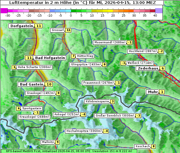 Temperatur, 15. 4. 2026
