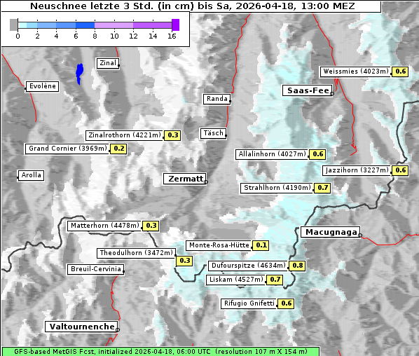 Neuschnee, 18. 4. 2026