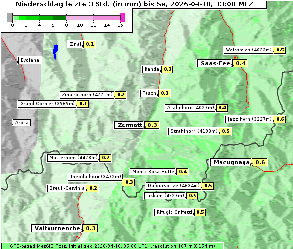 Niederschlag, 18. 4. 2026