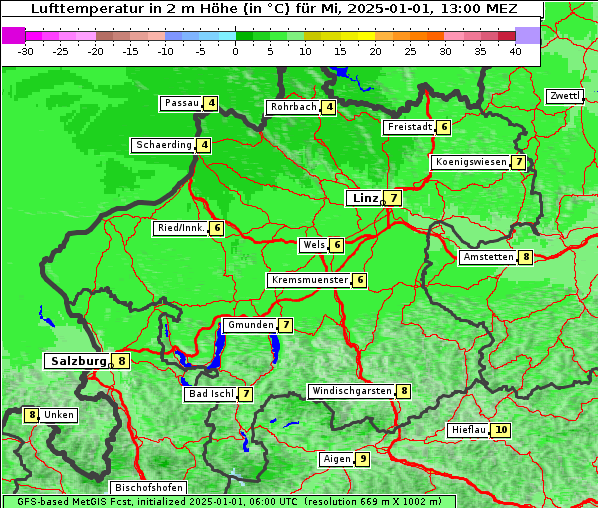 Temperatur, 1. 1. 2025