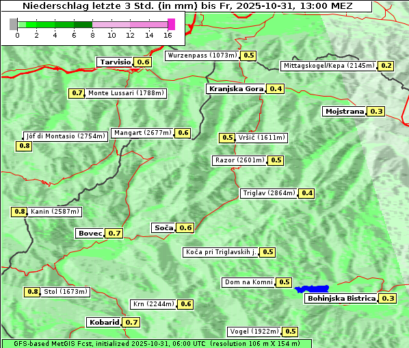Niederschlag, 31. 10. 2025