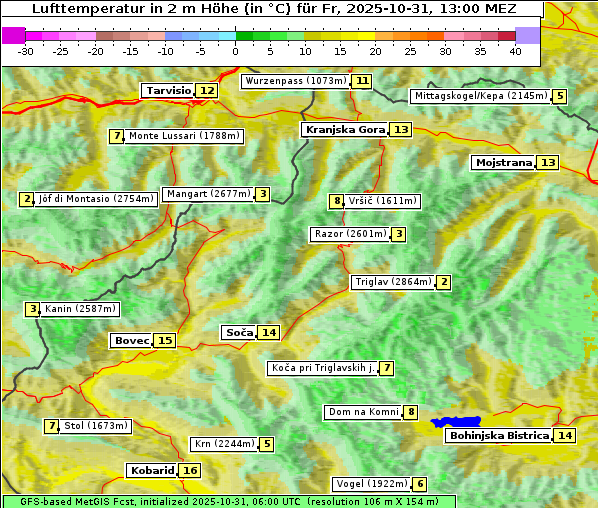 Temperatur, 31. 10. 2025