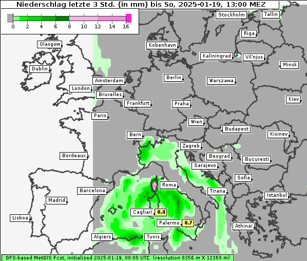 Niederschlag, 19. 1. 2025