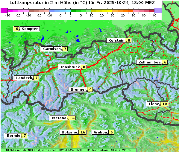 Temperatur, 24. 10. 2025
