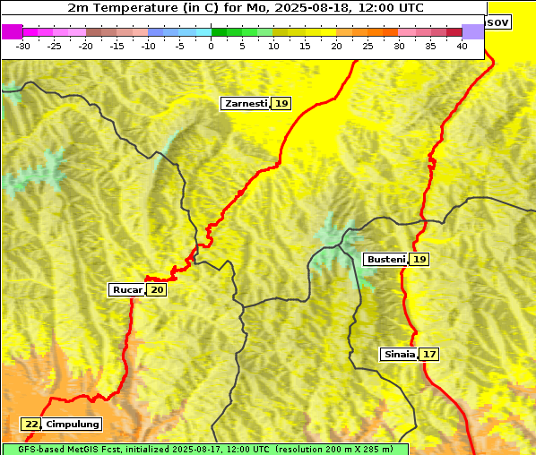 Temperatur, 18. 8. 2025