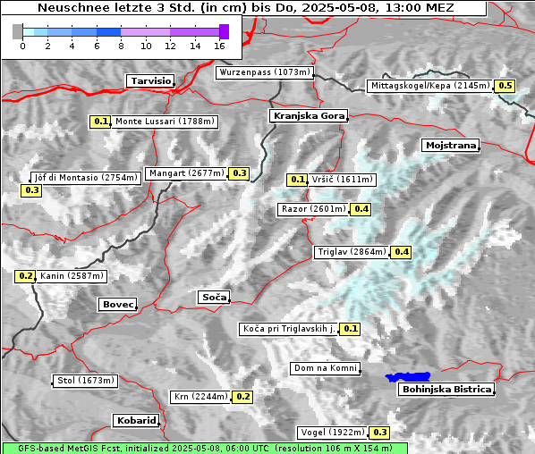 Neuschnee, 8. 5. 2025