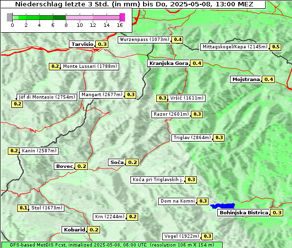 Niederschlag, 8. 5. 2025