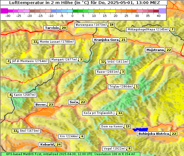 Temperatur, 1. 5. 2025