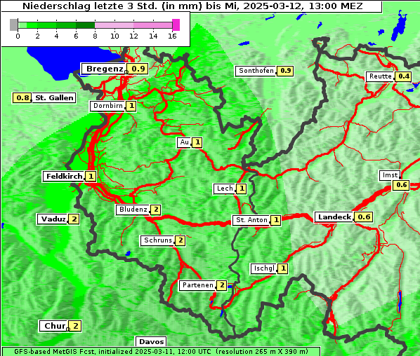 Niederschlag, 12. 3. 2025