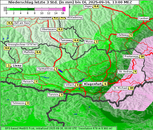 Niederschlag, 16. 9. 2025
