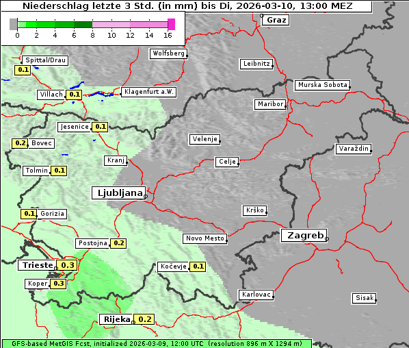 Niederschlag, 10. 3. 2026