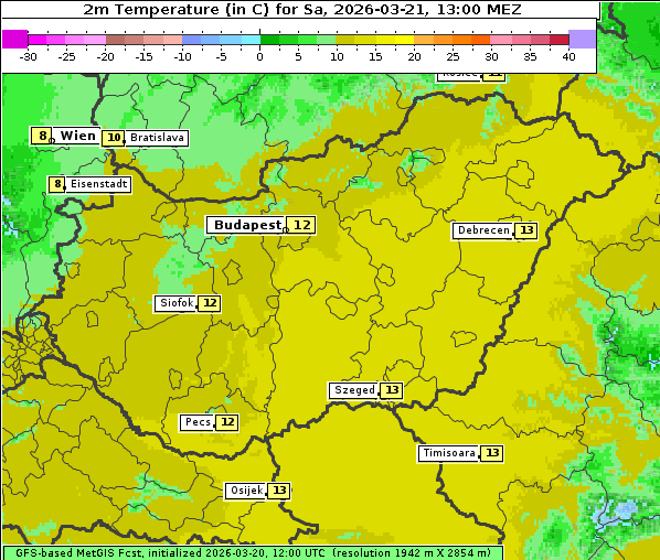 Temperatur, 21. 3. 2026