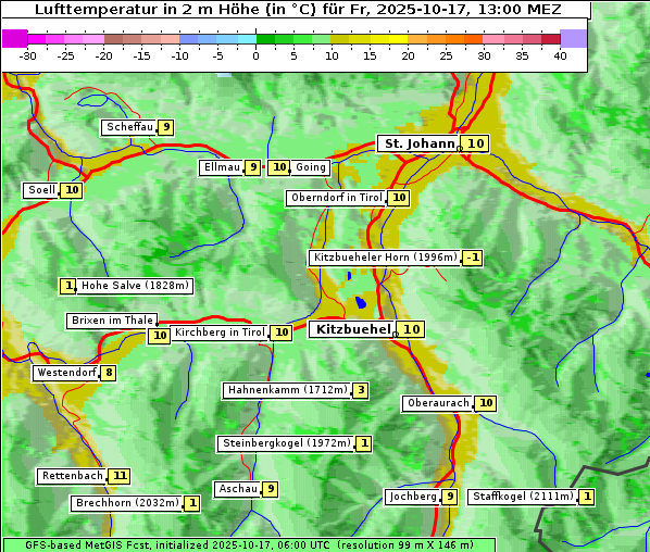 Temperatur, 17. 10. 2025