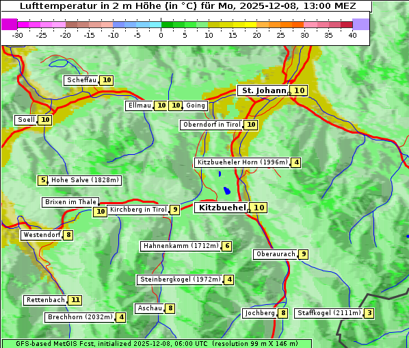 Temperatur, 8. 12. 2025