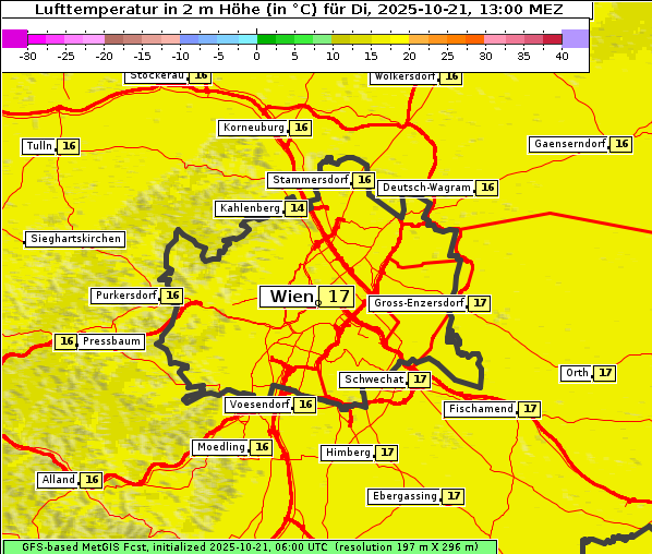 Temperatur, 21. 10. 2025