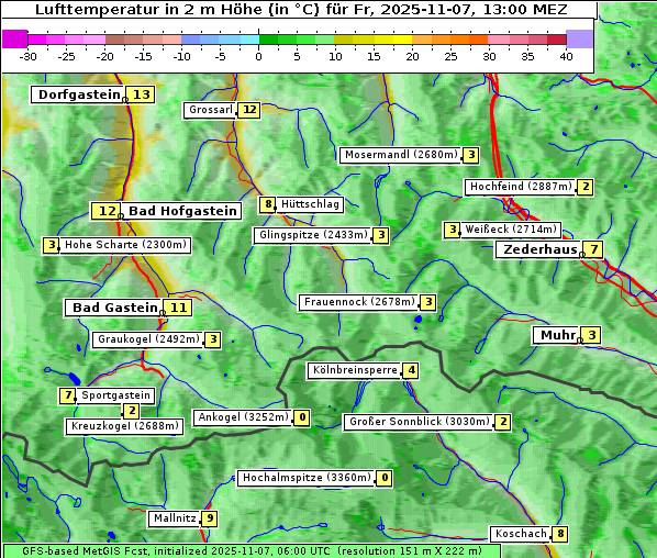 Temperatur, 7. 11. 2025
