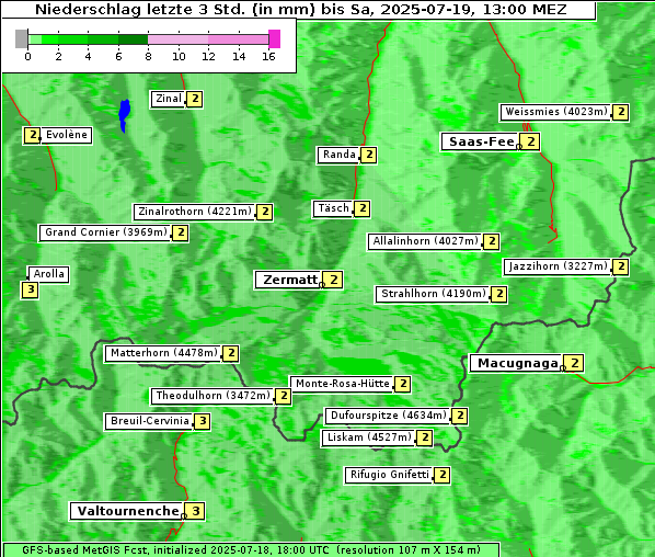 Niederschlag, 19. 7. 2025