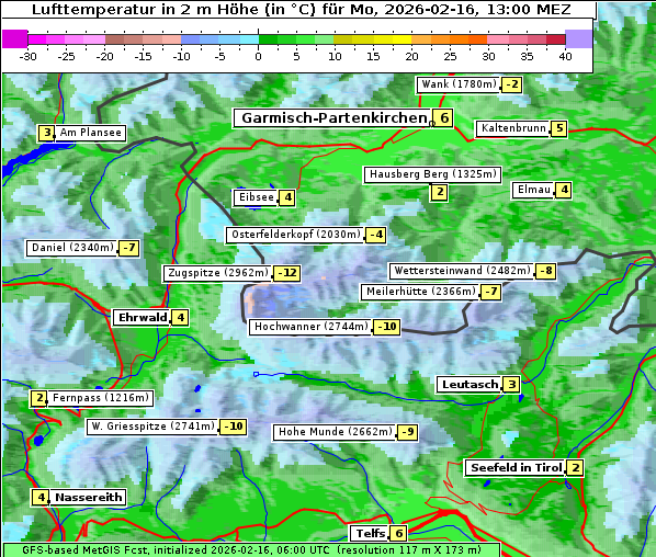 Temperatur, 16. 2. 2026