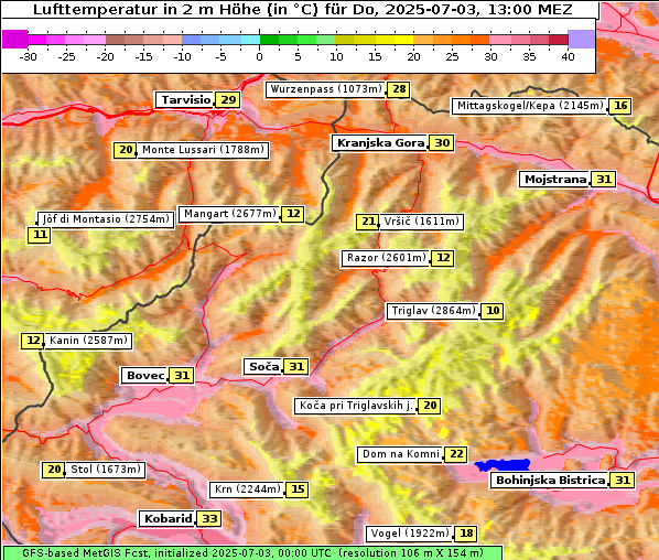 Temperatur, 3. 7. 2025