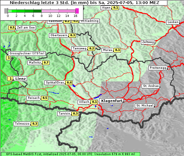 Niederschlag, 5. 7. 2025