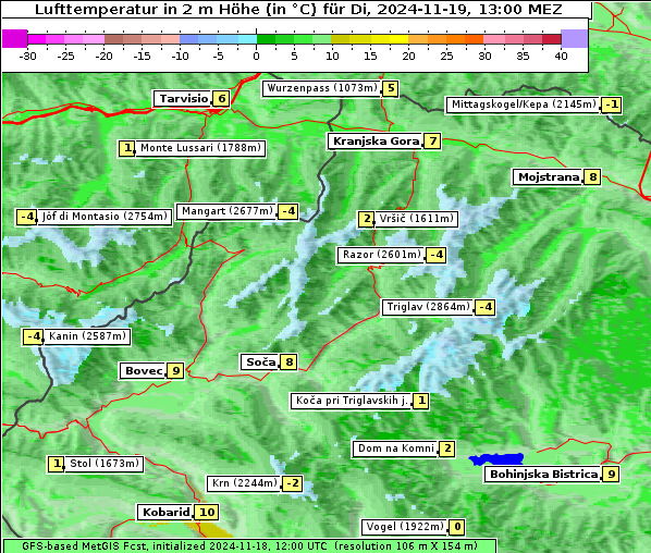 Temperatur, 19. 11. 2024