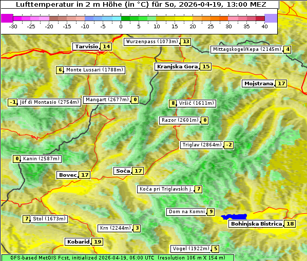Temperatur, 19. 4. 2026